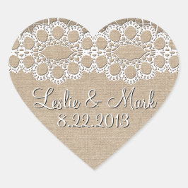 Datum och märke för Burlap och Snöre Shabby Bröllo