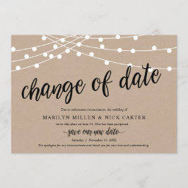 Datumändring, Strängljus, Annonseringskort Inbjudningar