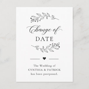 Datumändring Uppskjuten Elegant Enkel Minimalistis Vykort