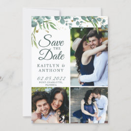 Datumbesparing för botaniskt grönt Guld 7-foto Spara Datumet