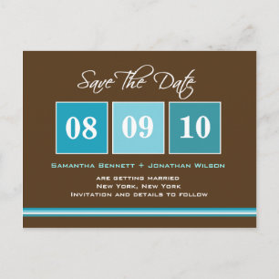 Datumblock - Turkos Meddelande Vykort