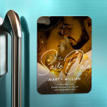 Datumet då bröllop elegant-fallfoto sparas magnet<br><div class="desc">Elegant foto för fall spara datumet bröllop-jubileumsmagnet. Du kan enkelt byta ut det klassiska fotot när du sparar datumets bröllop-magneter. Förlovningen faller bröllopet och spara datumet för inbjudan till fotokort Magnets. Budgethändelsekort för minnen. Enkla magneter och klassiska bröllop spara datum-förlovning-fotokort av snyggt. Vill du ha den här designen på ett...</div>