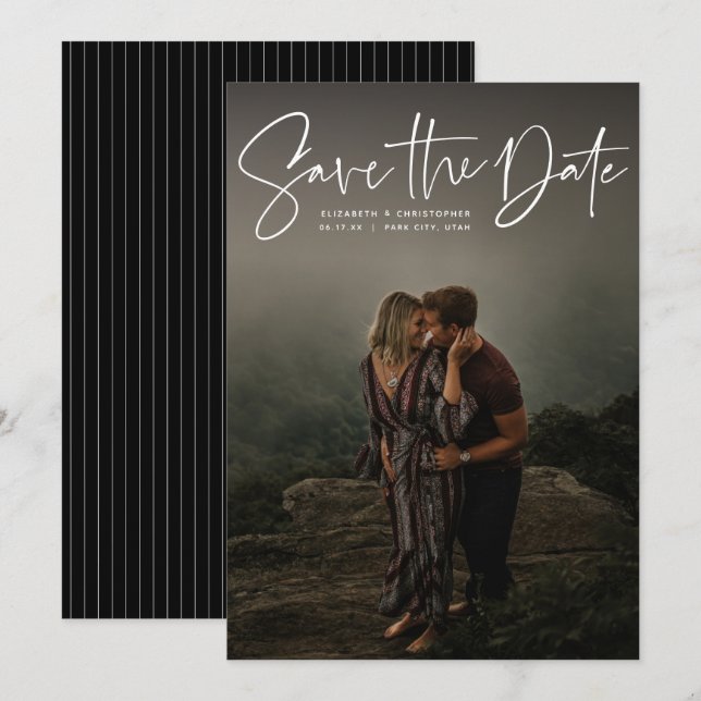 Datumet sparas i det moderna skriptfotot som spara (Fram/baksida)