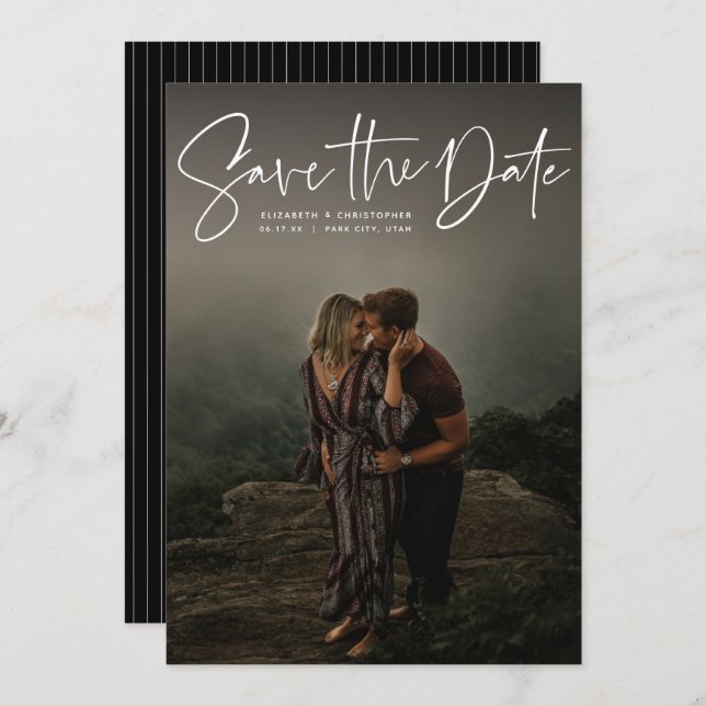 Datumet sparas i det moderna skriptfotot som spara spara datumet (Fram/baksida)