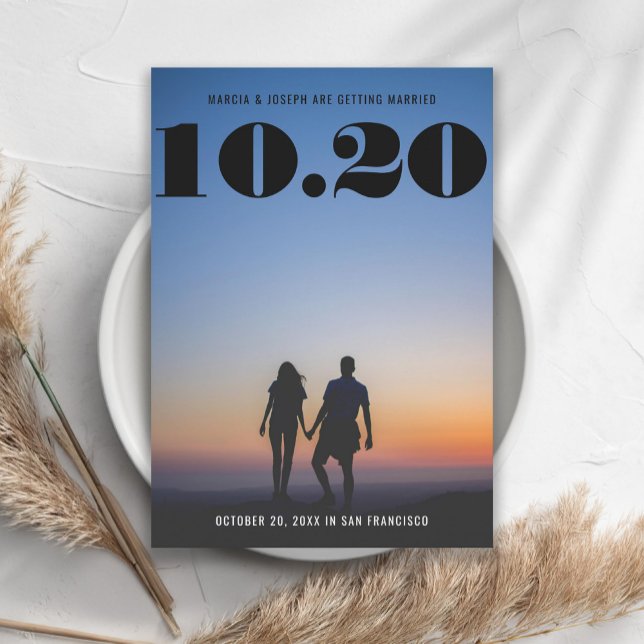 Datumfoto för Chunky fet serif Bröllop Spara Datumet (Skapare uppladdad)