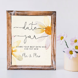 Datumidéer för vildblommor natt. Datum bur bröllop Poster
