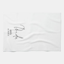 Datuminnehavet för Namn i den moderna skribentsymb Kökshandduk