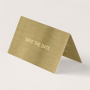 Datumkortet Faux Guld Metall Struktur Photo Save Visitkort