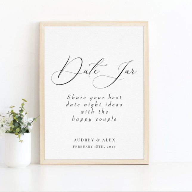 Datumkruka Modern svart bröllopsdusch aktivitet sk Poster (Skapare uppladdad)