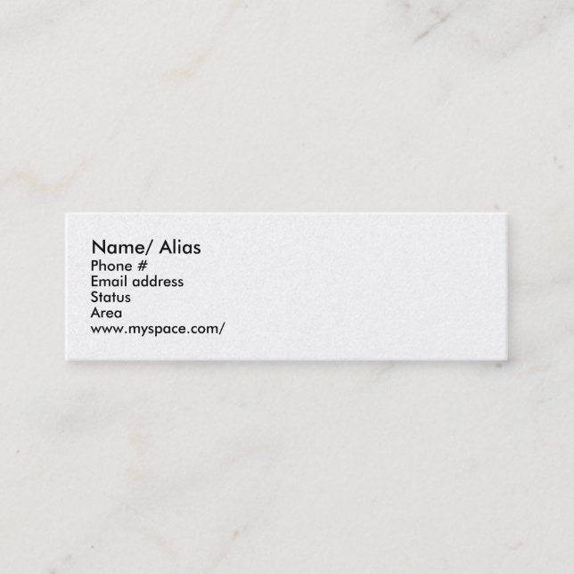 Datummärkningkort för snabba möten - C…, - Mini Visitkort (Framsida)