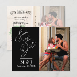 Datumsparande för dagens Elegant Skriptfotografi B Meddelande Vykort