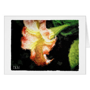 Datura/Trumpet Flower /Watercolor-utseende OBS Kort