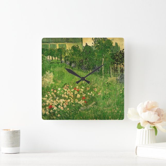 Daubignys Garden av Vincent van Gogh, Le Jardin Fyrkantig Klocka (Hem)
