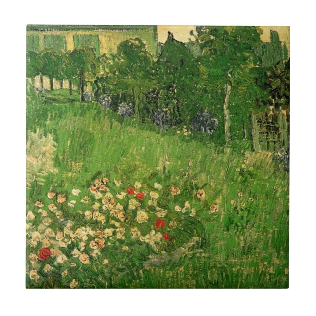 Daubignys trädgård av Vincent van Gogh, Le Jardin Kakelplatta (Framsidan)