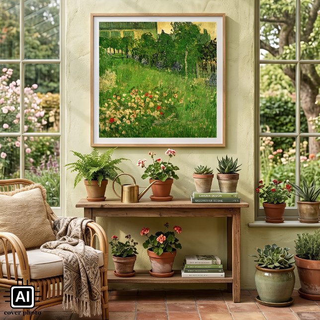 Daubignys trädgård av Vincent van Gogh, Trädgården Poster ({Charles-François} Daubigny's Garden by Vincent van Gogh is a vintage post impressionism painting.)