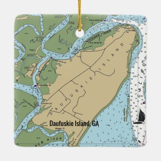 Daufuskie Georgia Julgransprydnad Keramik (Baksida)