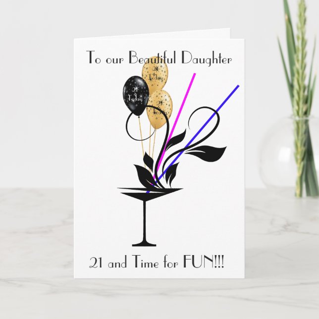 DAUGHTER 21:A BIRTHDAY GREETING CARD KORT (Framsida)