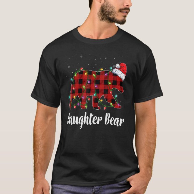 Daughter Bear Buffalo Red Plaid Matching Family Ch T Shirt (Framsida)