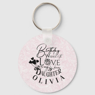 Daughter  Birthday Calligraphy Custom Name  Modern Nyckelring