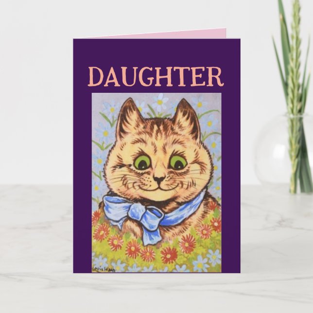 DAUGHTER BIRTHDAY CAT GREETARD KORT (Framsida)