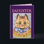 DAUGHTER BIRTHDAY CAT GREETARD KORT<br><div class="desc">LOUIS WAIN CAT DAUGHTER BIRTHDAY GREETY CARD</div>