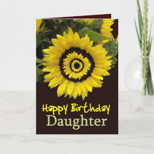 DAUGHTER Birthday med Cheerful Solros Kort