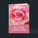 DAUGHTER Birthday med Pastel Rosa ros och Snöre Kort<br><div class="desc">Detta födelsedagskort med pastel rosa ros och snöre är ett sött sätt att önska er mycket speciella dotter ett Grattis på födelsedagen.</div>