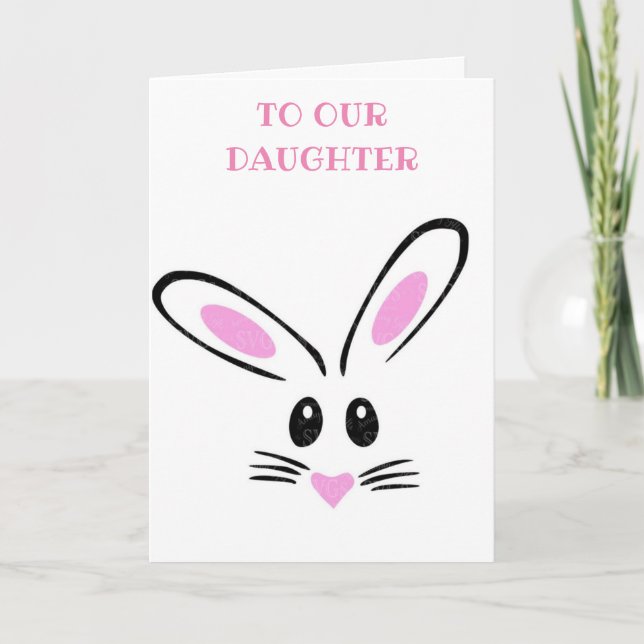 ***DAUGHTER*** BUNNY SAYS "GLAD PÅSK" KORT (Framsida)