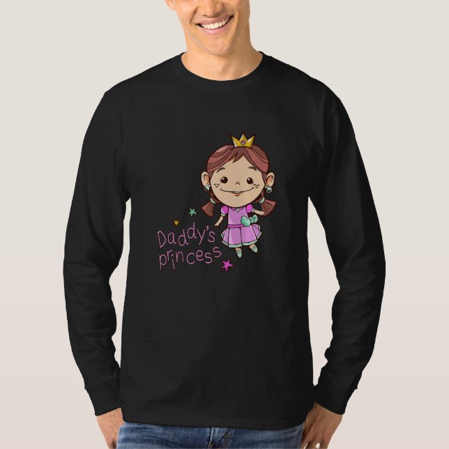 Daughter Daddys Princess Girl First Father's Day T Shirt (Framsida)