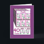 DAUGHTER - Happy 40th Birthday Kort<br><div class="desc">This card with its heart flowers and lots of hugs and kisses is a cheerful way to wish a special someone a happy birthday. All text is customizable, so you can change out "Goddaughter" for her name, change the year (and you just need to change it one time, and it...</div>