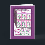 DAUGHTER - Happy 40th Birthday Kort<br><div class="desc">This card with its heart flowers and lots of hugs and kisses is a cheerful way to wish a special someone a happy birthday. All text is customizable, so you can change out "Goddaughter" for her name, change the year (and you just need to change it one time, and it...</div>