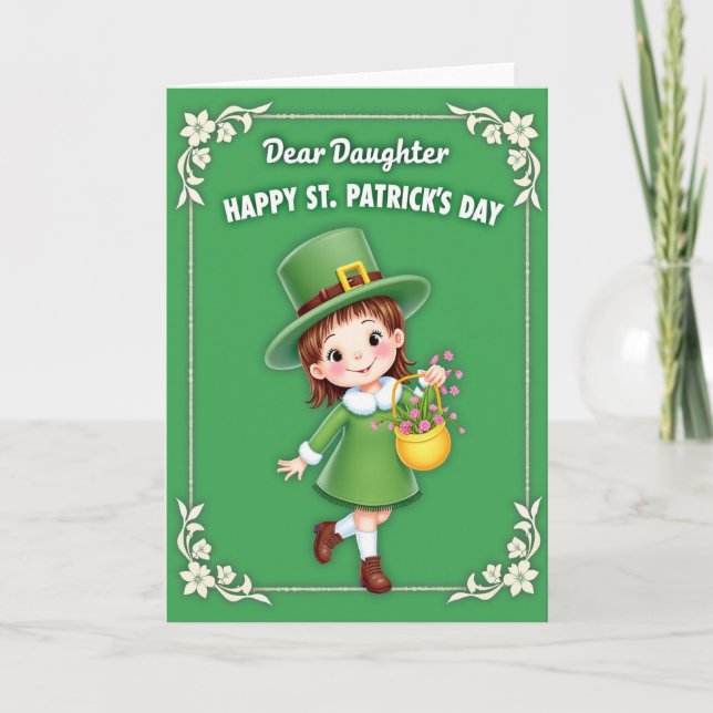 Daughter Happy St Patricks Day Card Kort (Framsida)