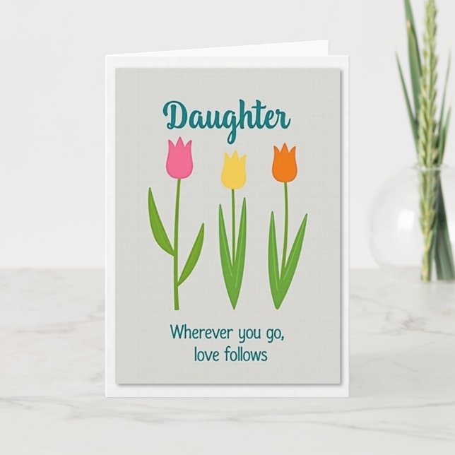 Daughter Love Follows Floral Art Card Kort (Framsida)