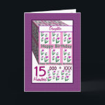 DAUGHTER - Lycklig 15:e födelsedagen Kort<br><div class="desc">Detta kort med sina hjärtblommor och massor av huggar och kyssar är ett glatt sätt att önska en speciell någon grattis på födelsedagen. All text är anpassade, så att du kan byta ut "Goddottern" till hennes namn, byta år (och du behöver bara ändra det en gång, och det kommer att...</div>