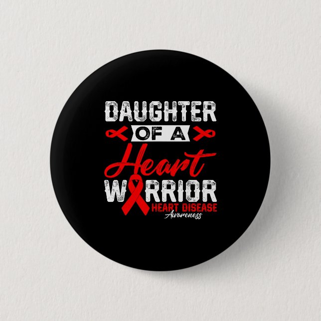 Daughter Of A Heart Warrior Heart Disease Red Ribb Knapp (Framsida)