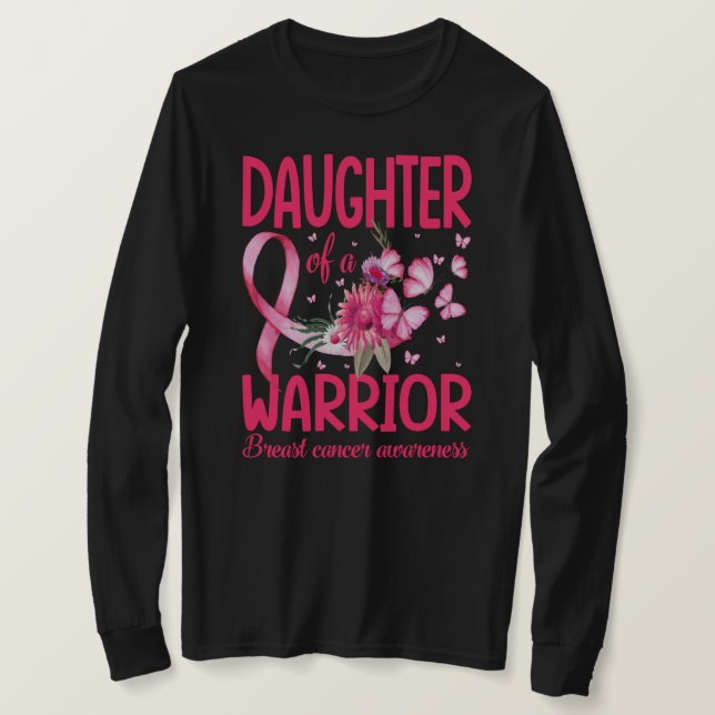 Daughter Of A Warrior Breast Cancer T Shirt (Design framsida)