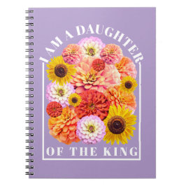 Daughter of The King Bible Verse Flower Anteckningsbok
