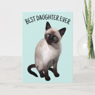 DAUGHTER SIAMESE CAT BIRTHDAY Greeting Card Kort