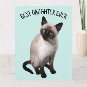 DAUGHTER SIAMESE CAT BIRTHDAY Greeting Card Kort