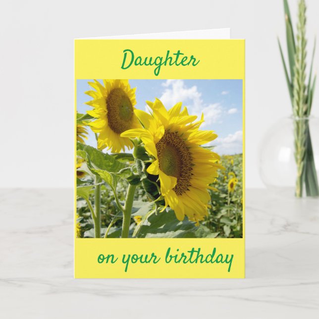 **DAUGHTER** SUNFLOWER FÖR BIRTHDAG KORT (Framsida)