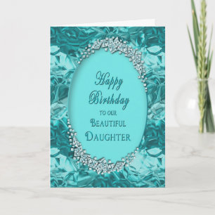 DAUGHTERS BIRTHDAY - BLUE ICE - HÄLSNING - KORT