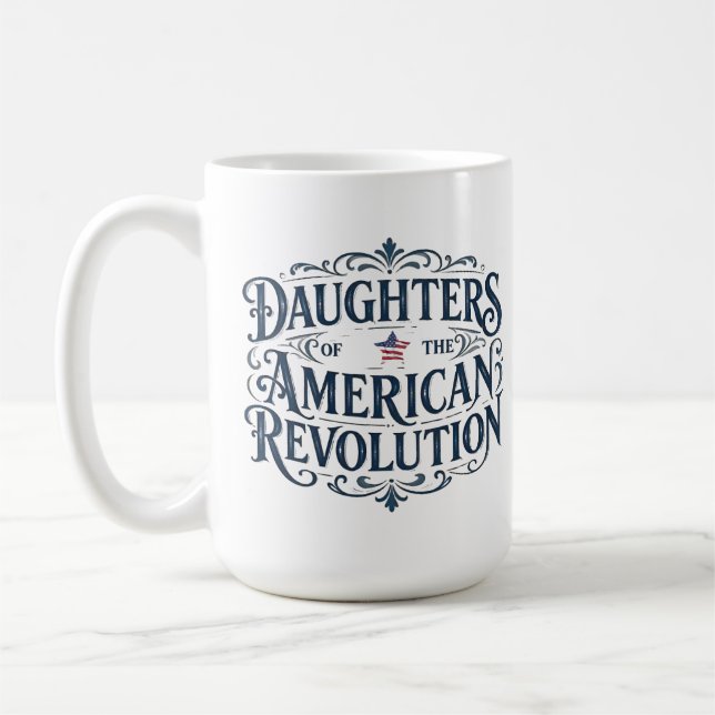 Daughters star flag American Revolution US lineage Kaffemugg (Vänster)