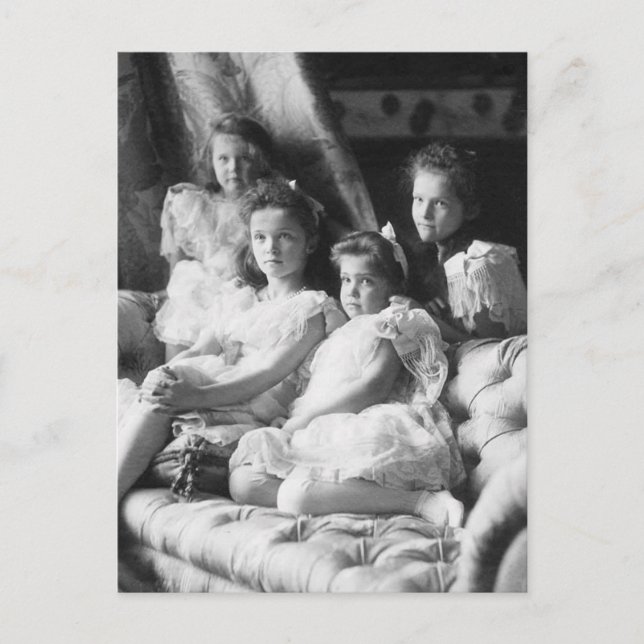 Daughters tsar of Russia, OTMA Romanov Vykort (Framsida)