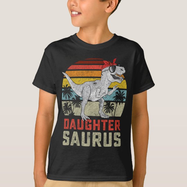 Daughtersaurus TRex Dinosaur Dotter Saurus Famil T Shirt (Framsida)