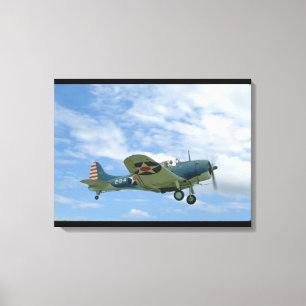 Dauntless Douglas SBD och att flyga, Side_WWII Canvastryck