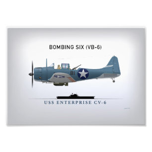 Dauntless dykbombplan för SBD av bombplan sex Fototryck