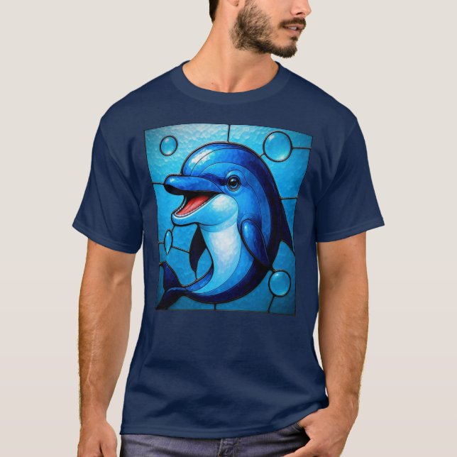 Dauphin bleu joyeux t shirt (Framsida)
