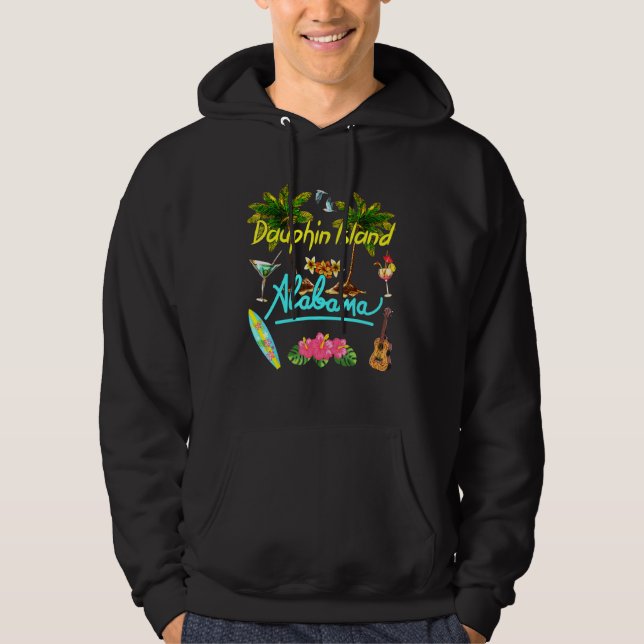 Dauphin Island Alabama Beach Summer Handflatan Sol Hoodie (Framsida)