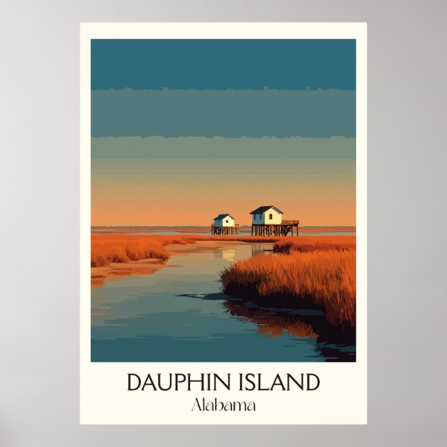 Dauphin Island Alabama Coastal Pier Poster (Framsidan)