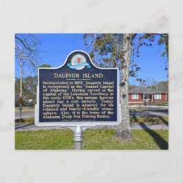Dauphin Island, Alabama, Historisk skylt Vykort